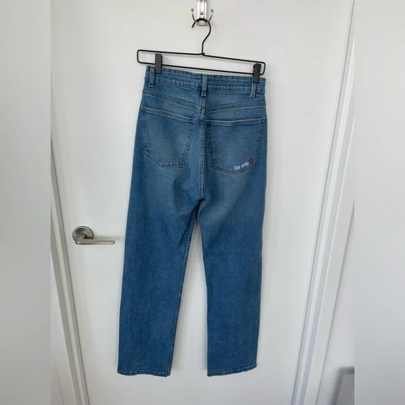 Djerf Avenue Women's Straight Leg Jeans - Blue - Picture 4 of 5